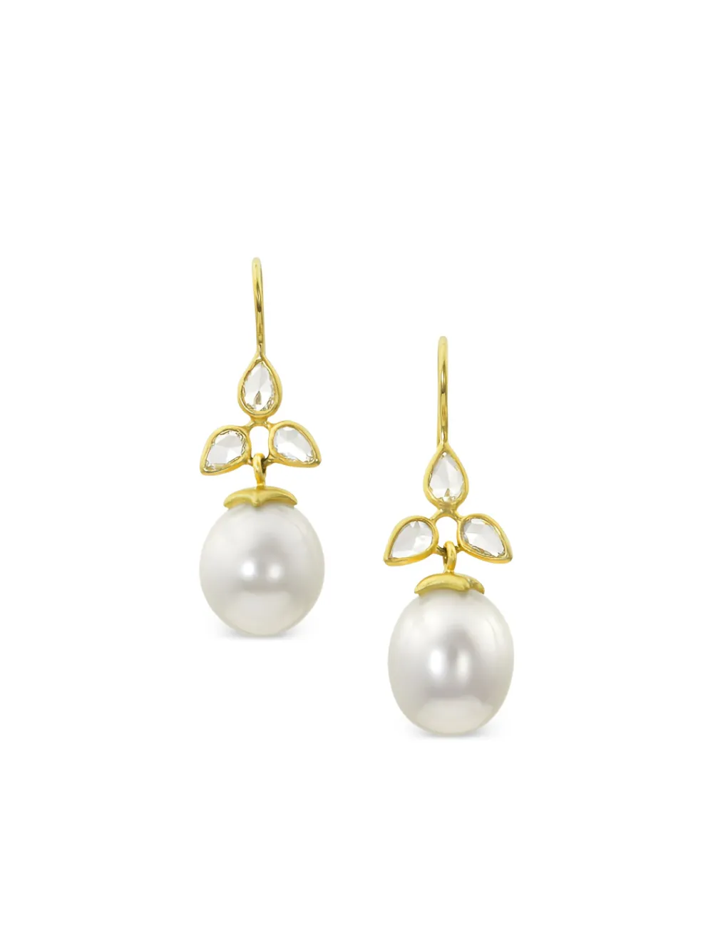 Leigh Maxwell Pearl Drop Earrings In Brown