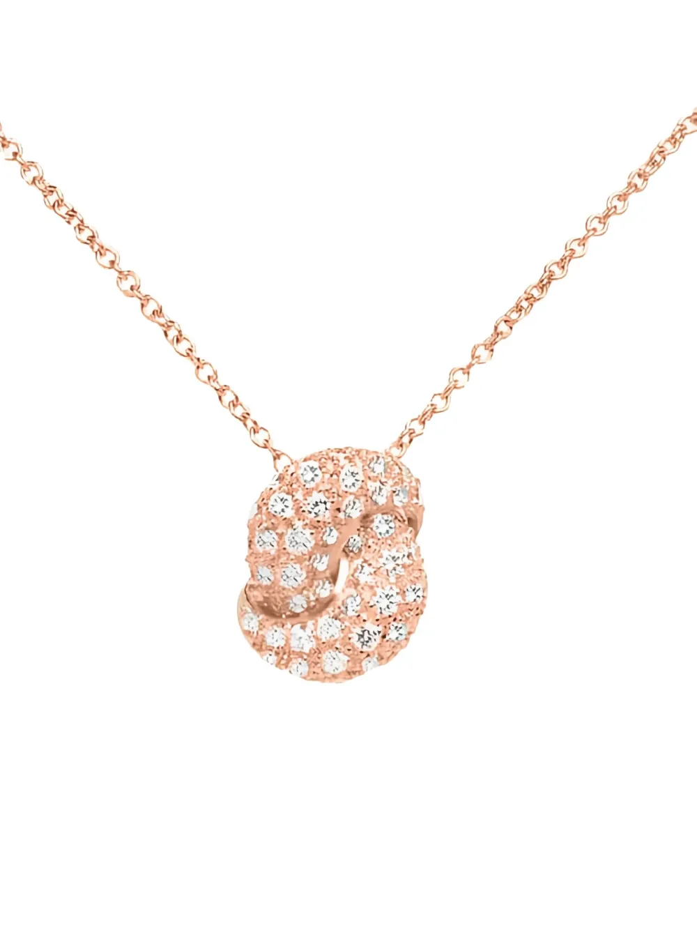 The Love Knot By Coralie 18kt Rose Gold Love Knot Pendant Necklace In Gold