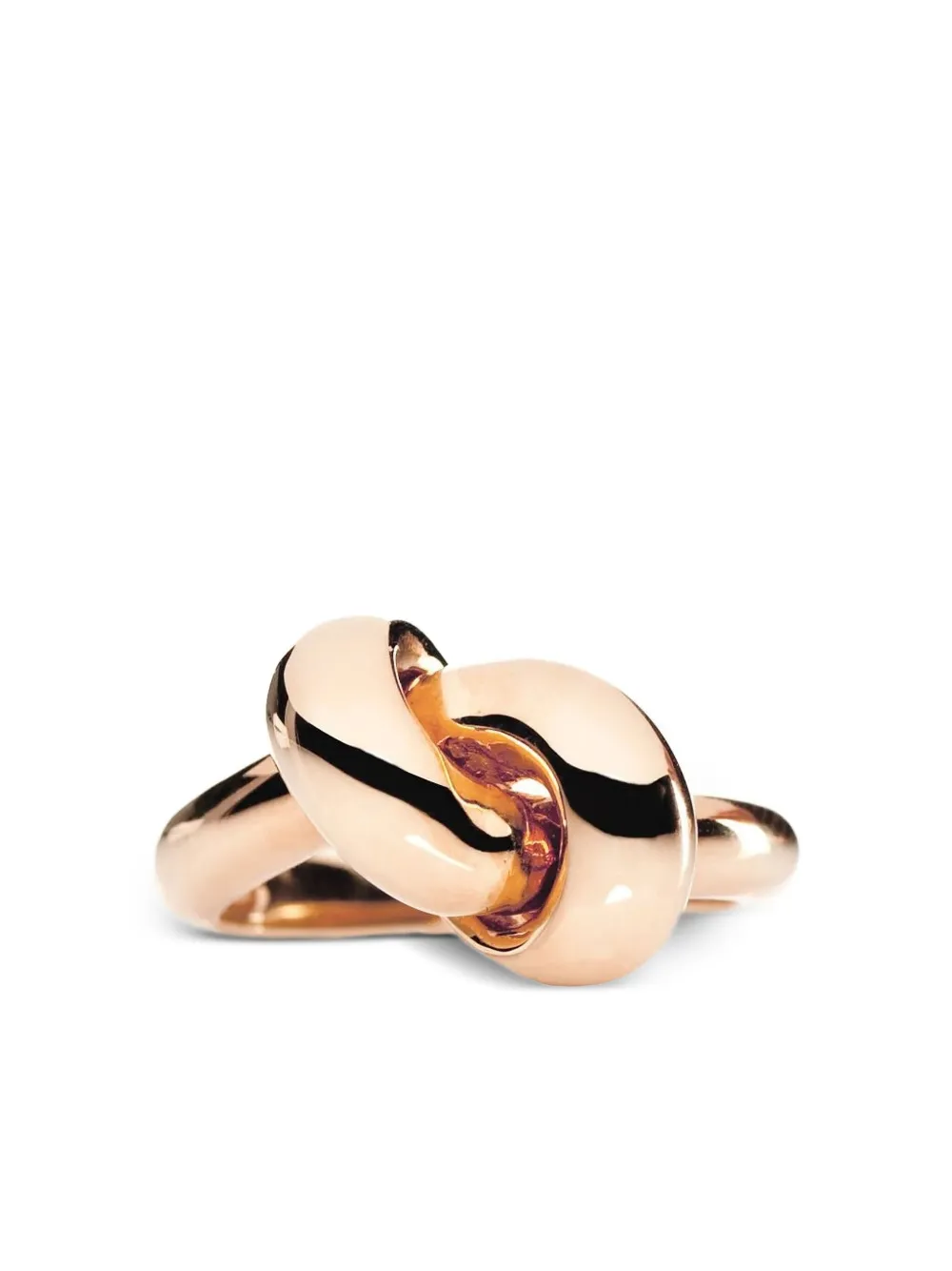 The Love Knot By Coralie 18k Rose Gold Love Knot Ring In Gold