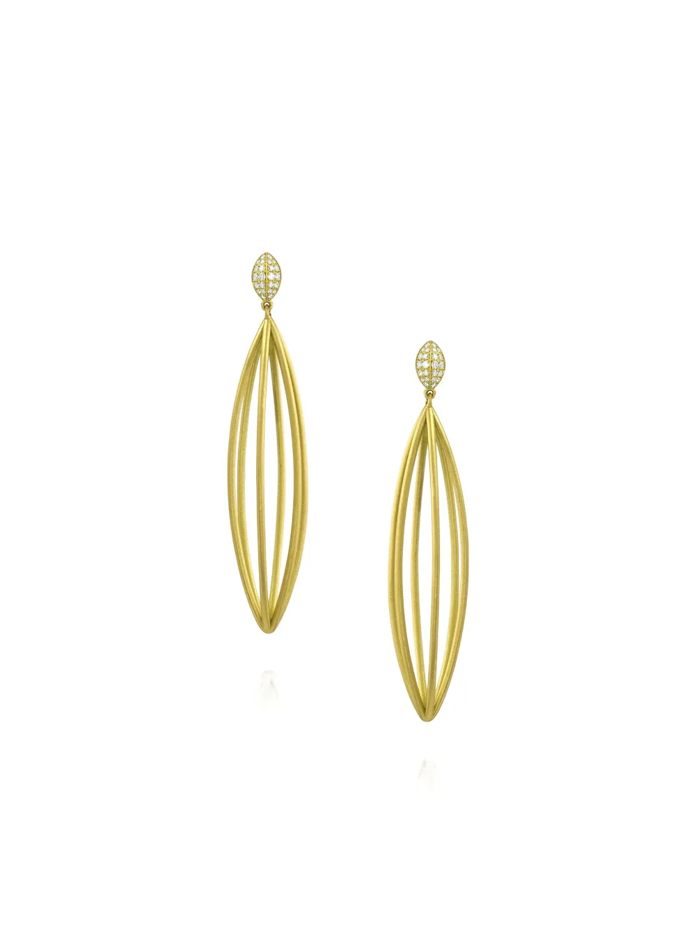 Leigh Maxwell Marquis Earrings In Gold