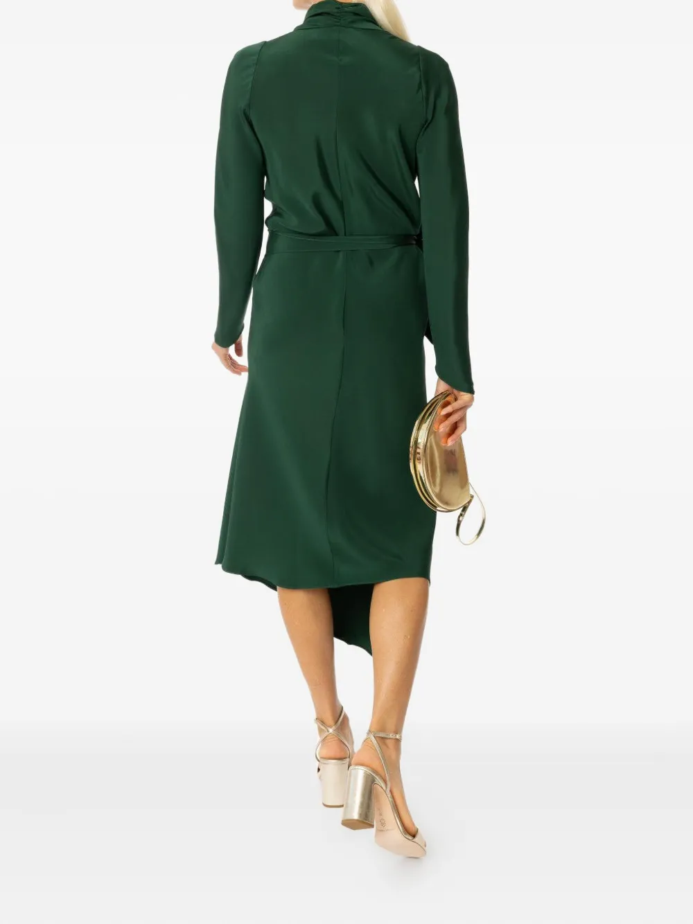 Peter Cohen Victor Wrap-front Asymmetrical Dress In Green