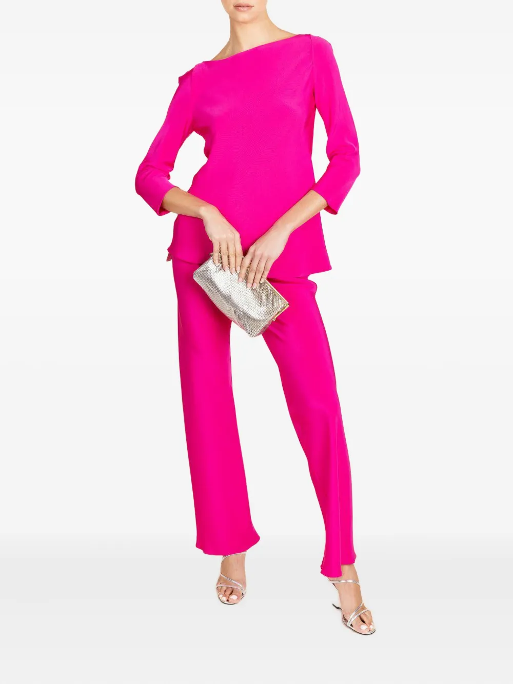 Peter Cohen Blouse met boothals en driekwartmouwen - Roze