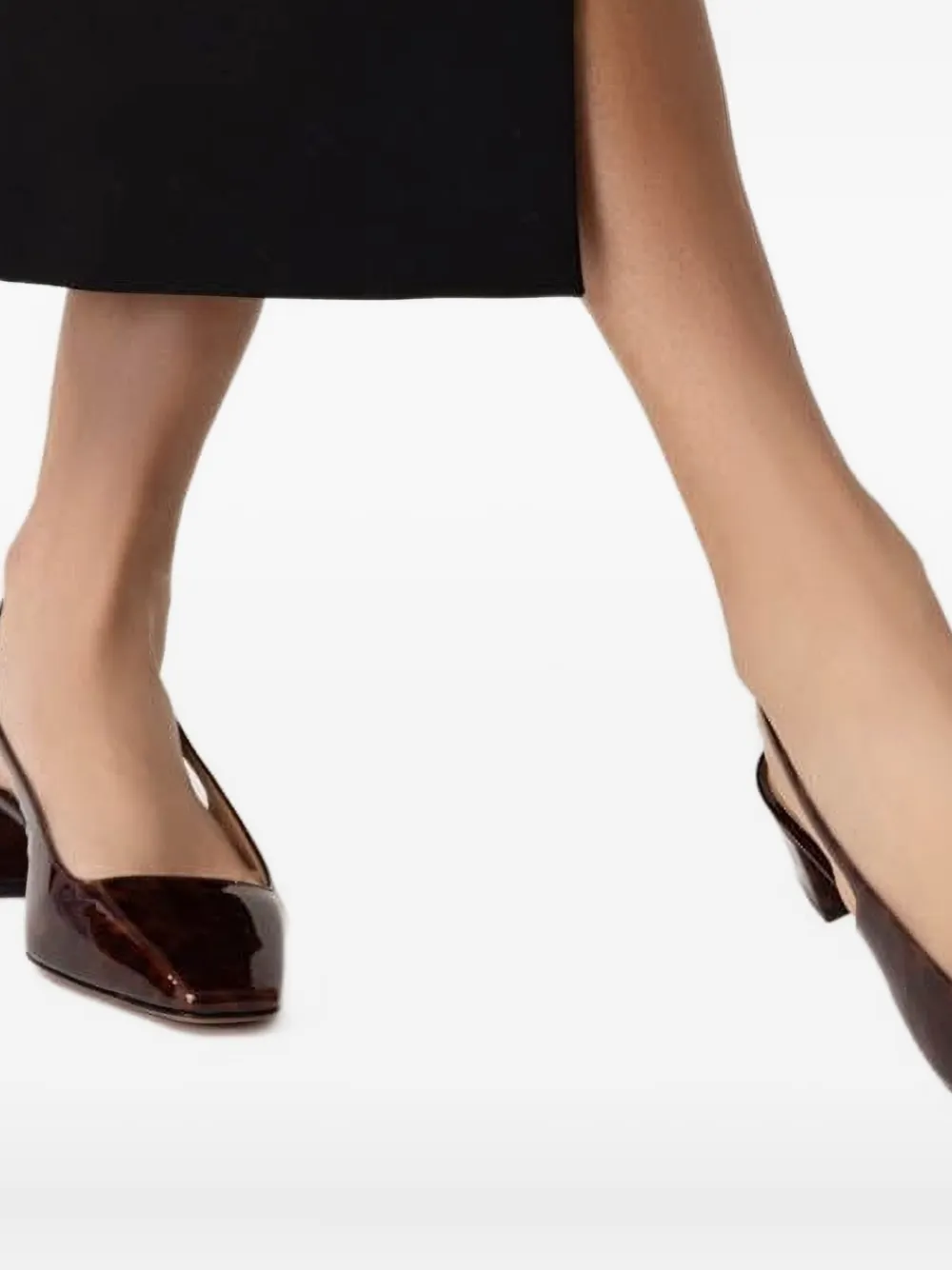 Aquazzura 35 mm Ginza slingback pumps met schildpadschild-effect Zwart