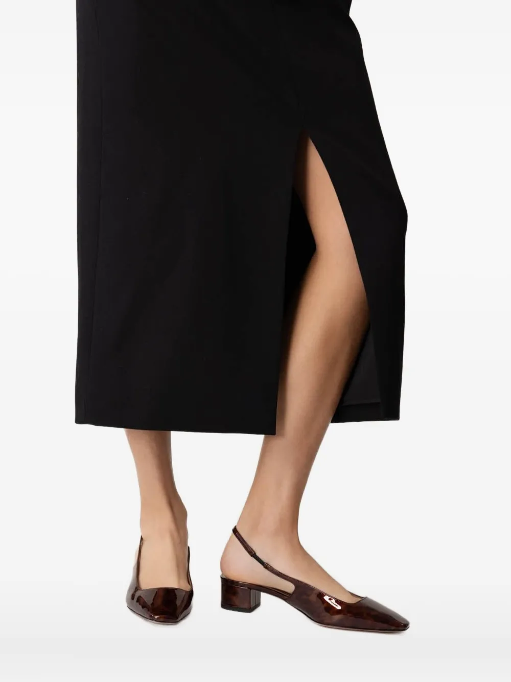 Aquazzura 35 mm Ginza slingback pumps met schildpadschild-effect Zwart