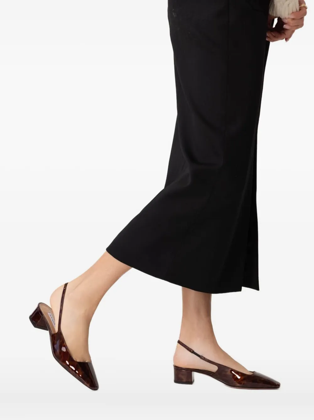 Aquazzura 35 mm Ginza slingback pumps met schildpadschild-effect Zwart