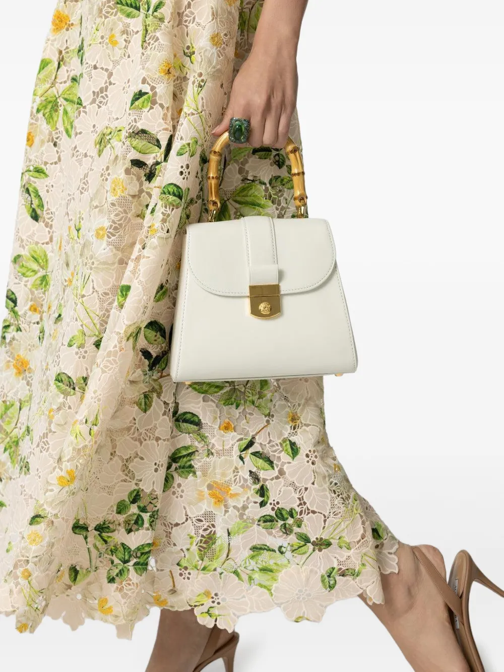 Veronica Beard Avenue Bamboo-handle Tote Bag In Neutral