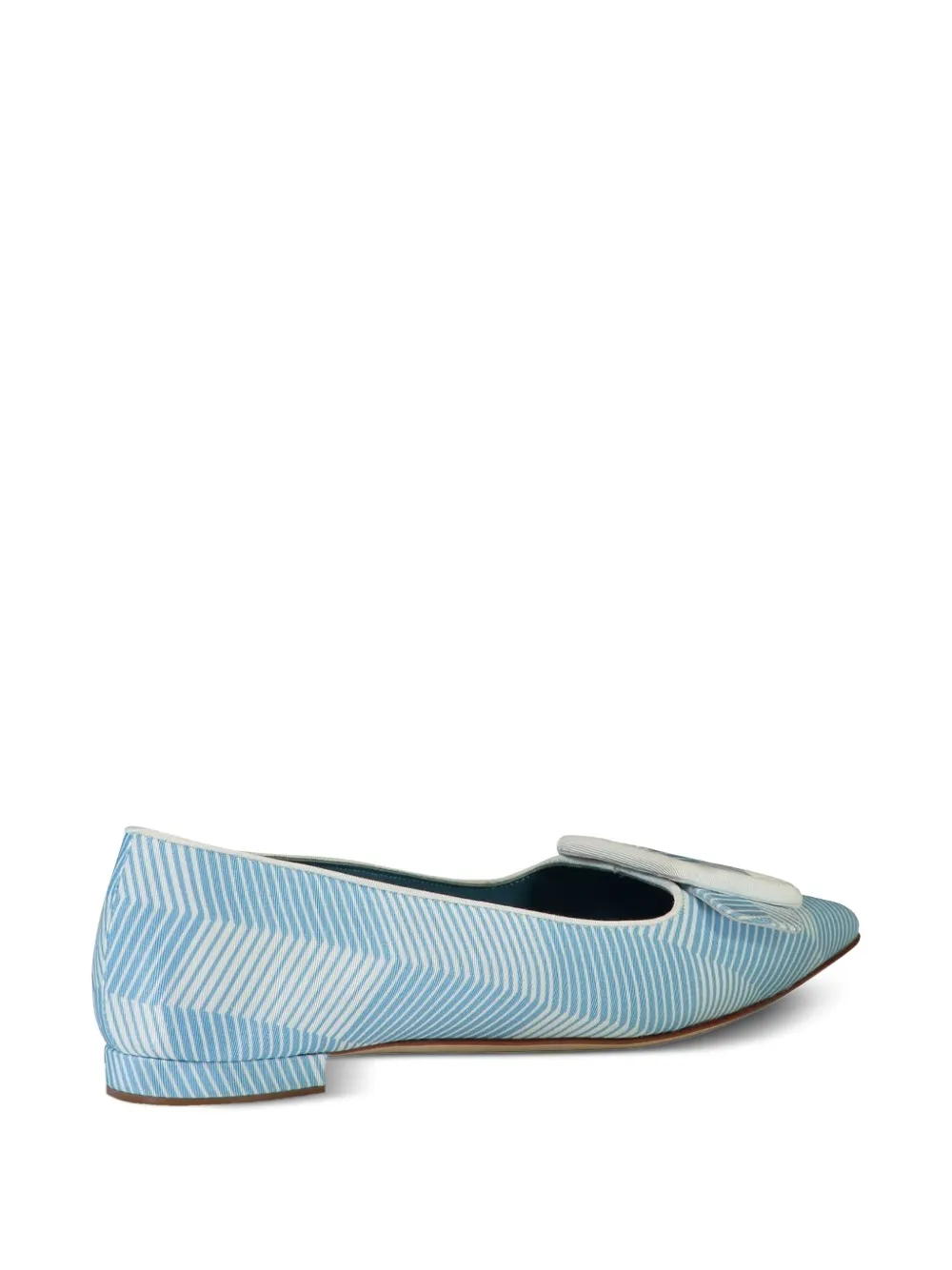 Manolo Blahnik Maysale Geometric-pattern Ballet Flats In Blue