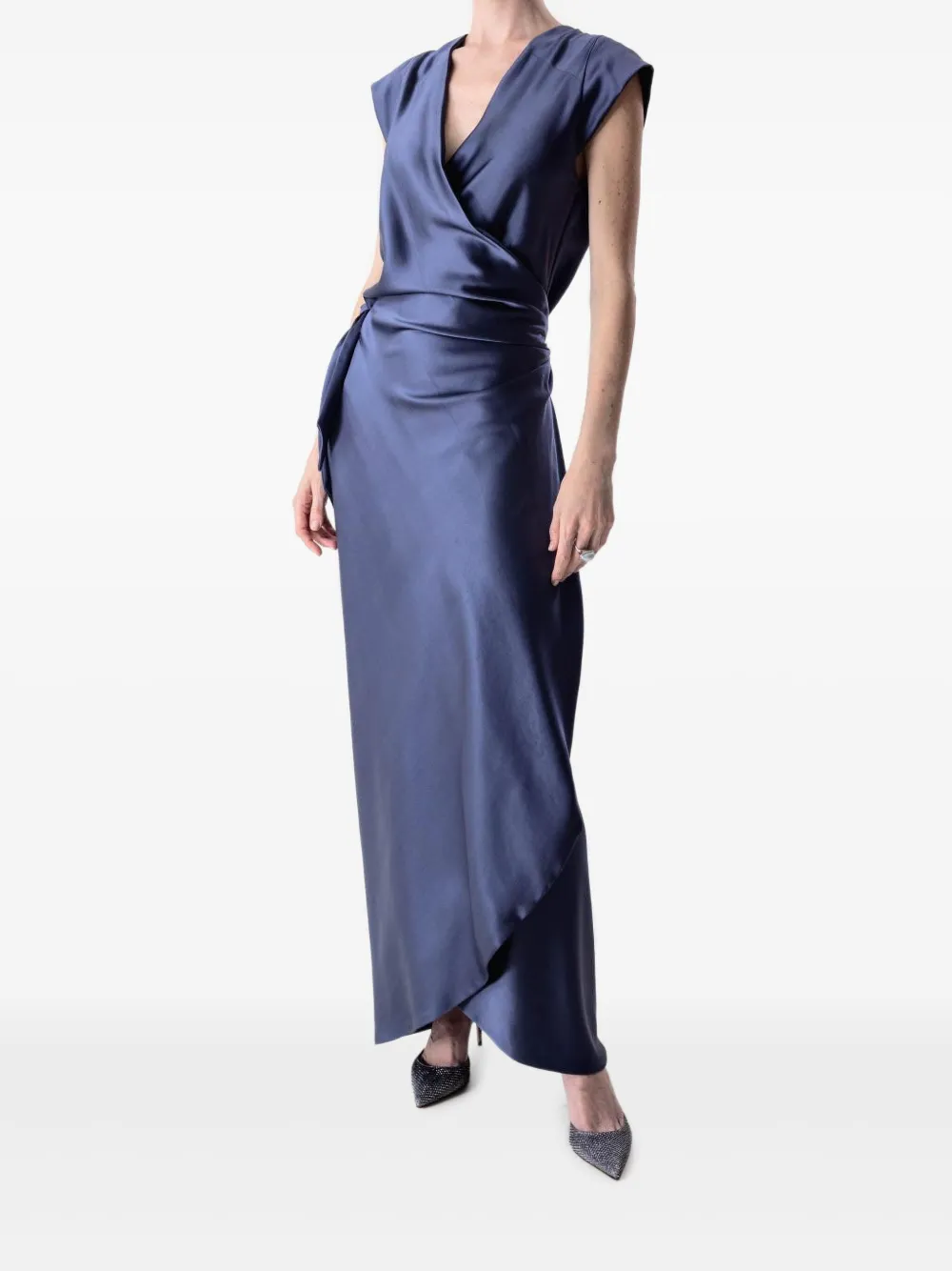 Peter Cohen Asymmetrische wikkeljurk - Blauw