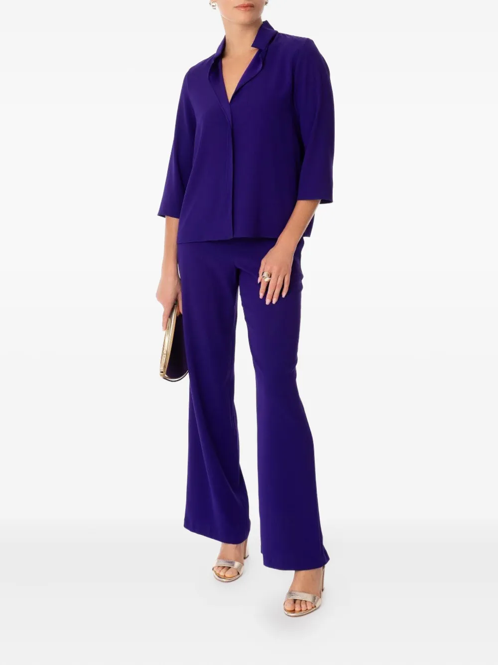 Peter Cohen Blouse met vierkante voorkant - Paars