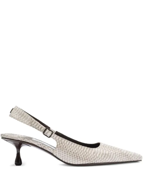 Jimmy Choo 50mm snakeskin-texture slingback pumps