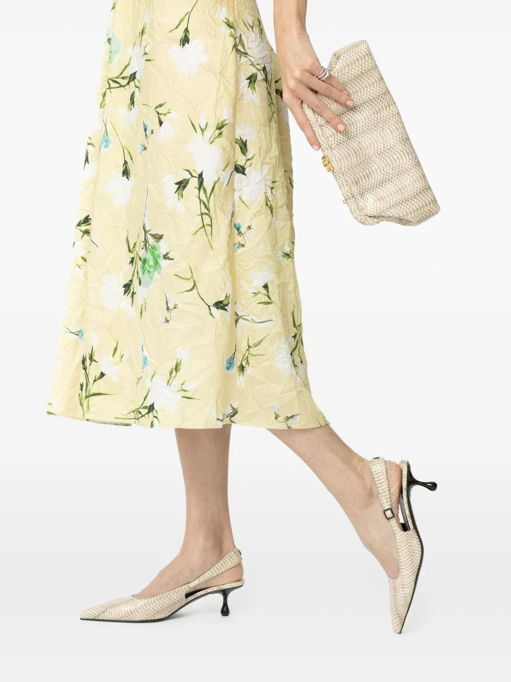 Jimmy Choo 50mm slingback pumps met slangenleer-textuur ROCCIA