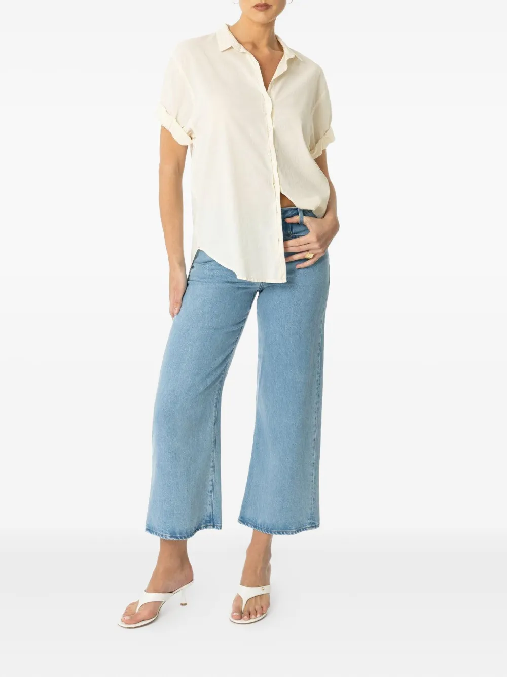 Xirena Channing blouse met korte mouwen - Beige