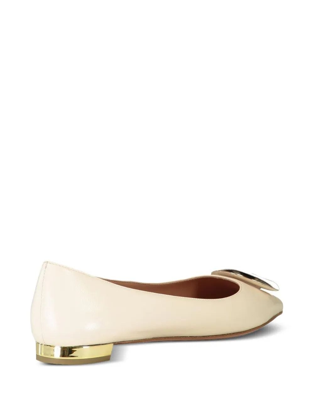 Aquazzura Ballerina's met puntige neus en oorring - Beige