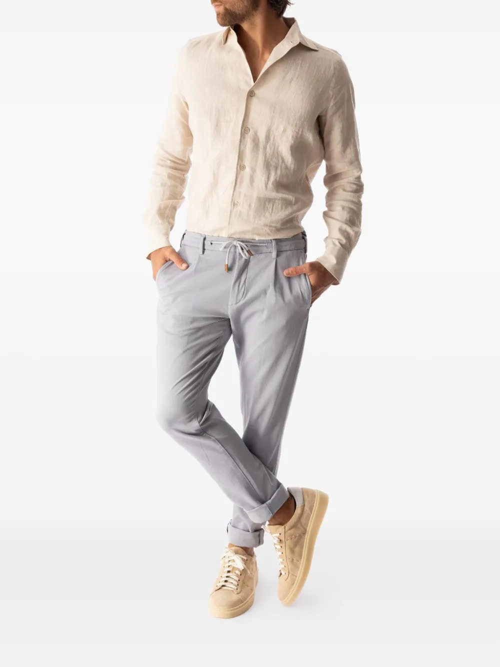 Eleventy Broek met trekkoord - Grijs