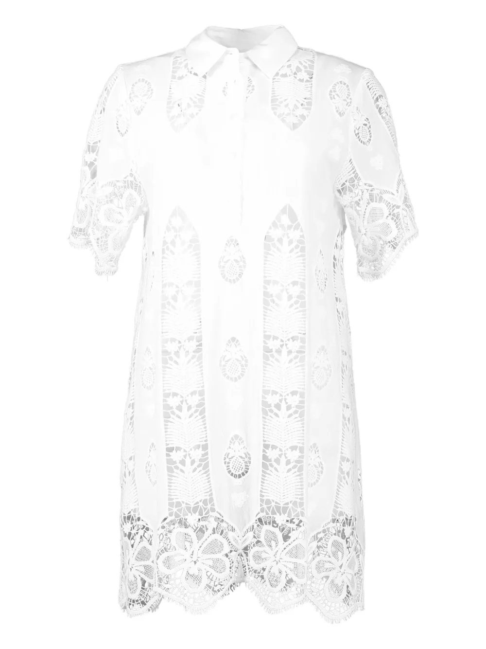 Miguelina Elle lace-panel mini dress | White | Image 1