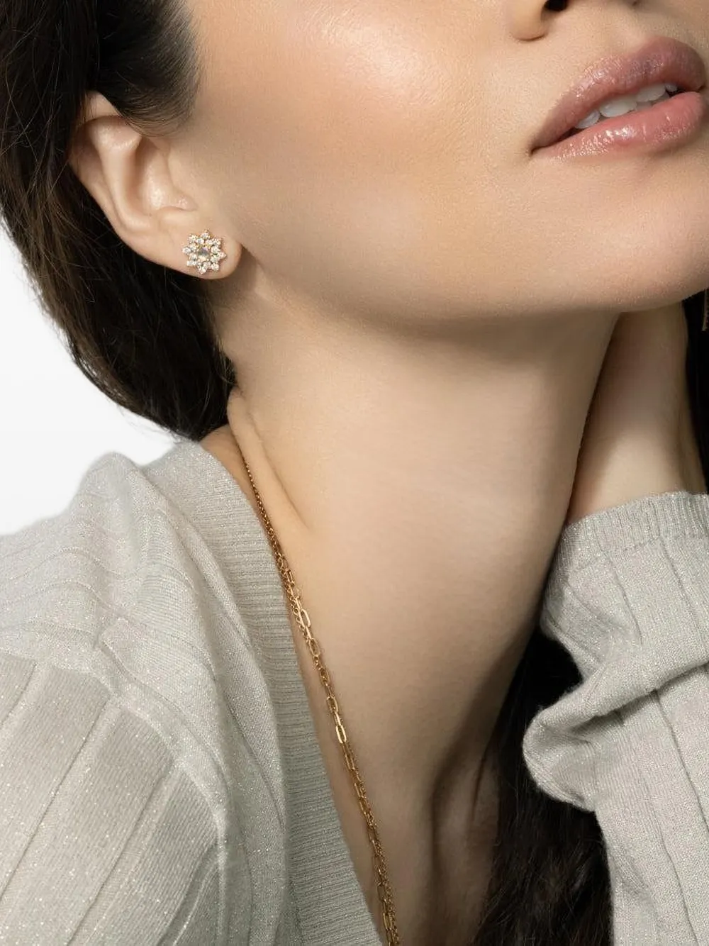 Parulina aretes Sherzade en oro rosa de 18kt con diamante | Image 2