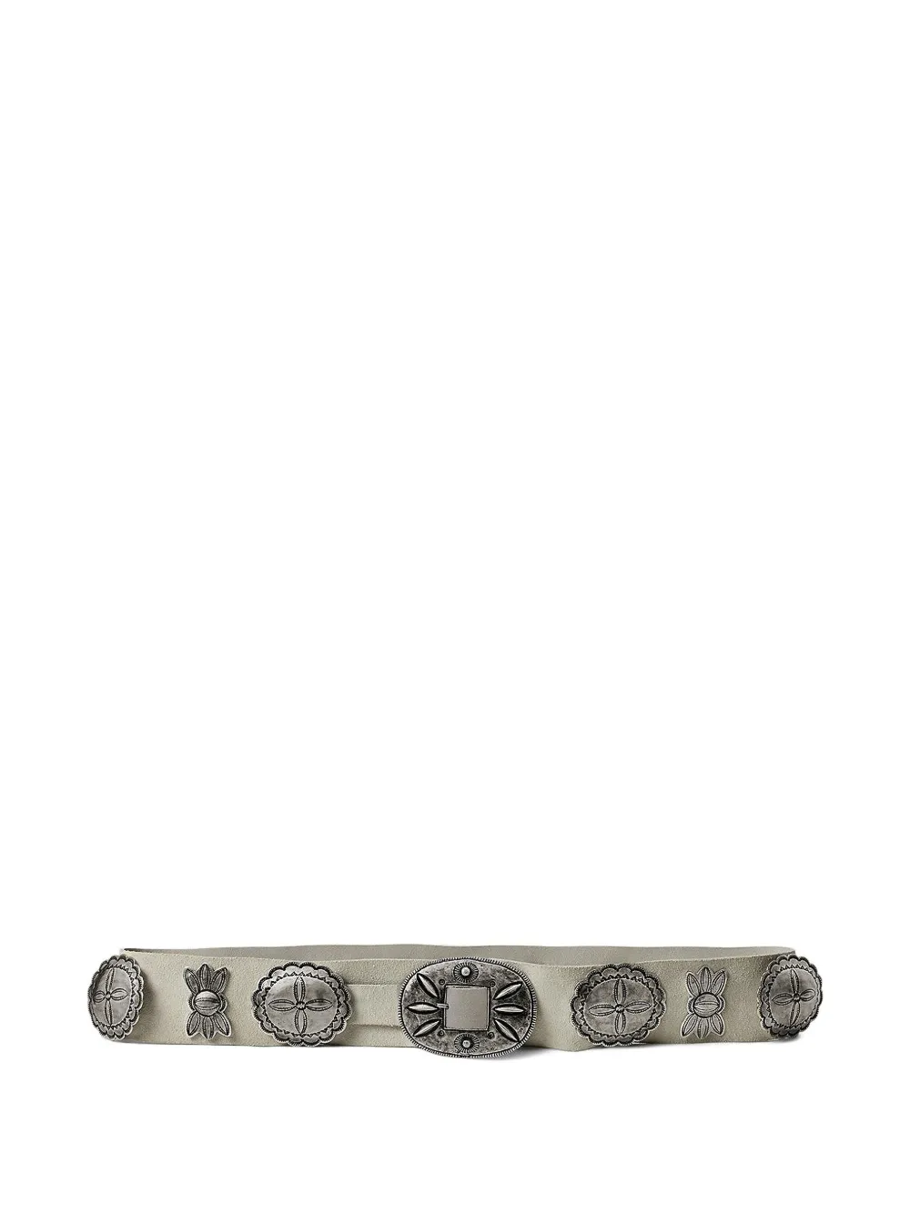 Polo Ralph Lauren Concho Suede Belt In Metallic