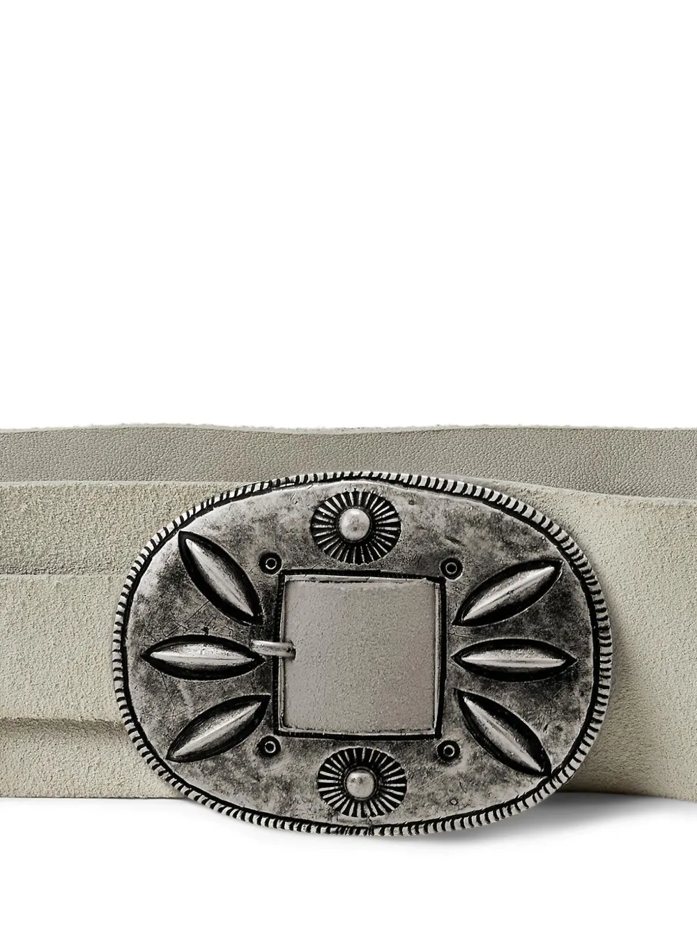 Polo Ralph Lauren Concho Suede Belt In Metallic