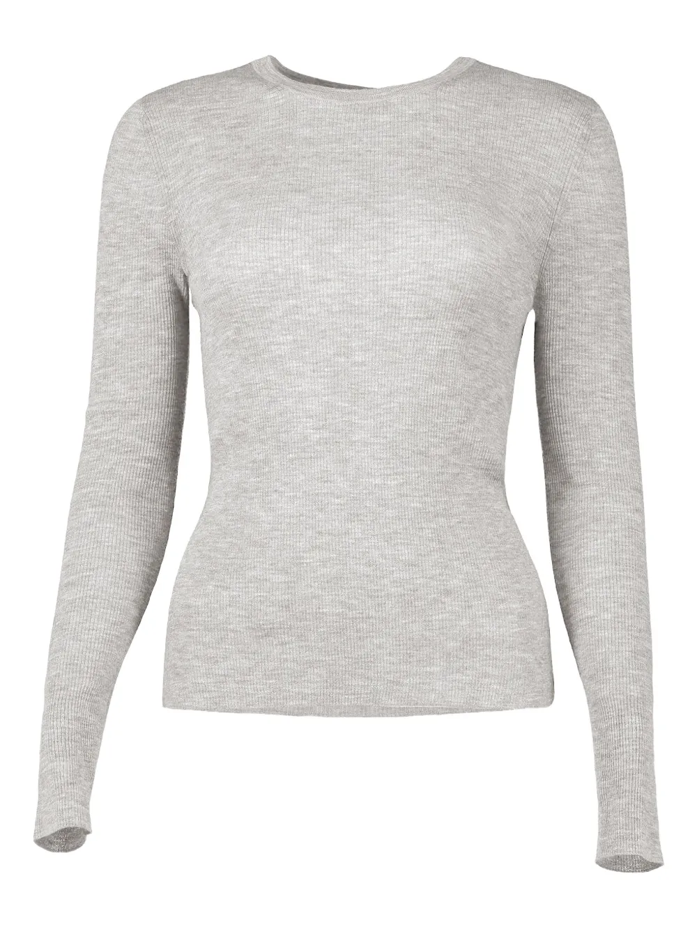 Michael Kors Collection suéter tejido de canalé con cuello redondo | gris | Image 1