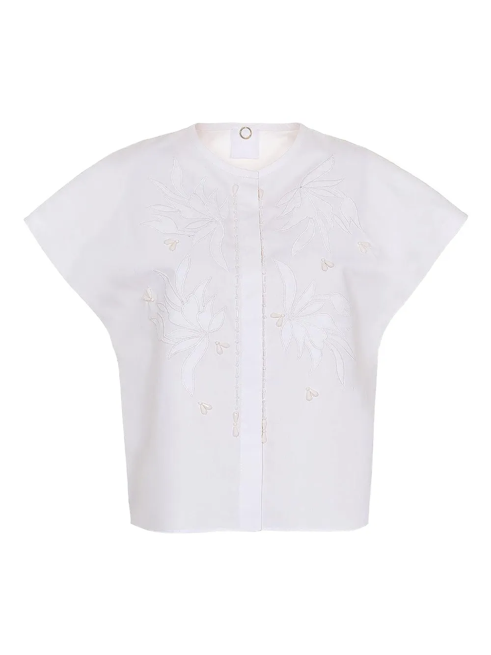 Mantu haut à fleurs brodées | blanc | Image 1
