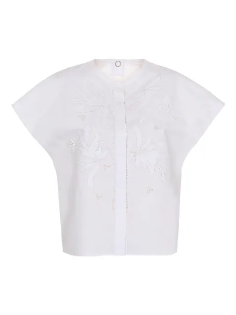 Mantu floral-embroidered top