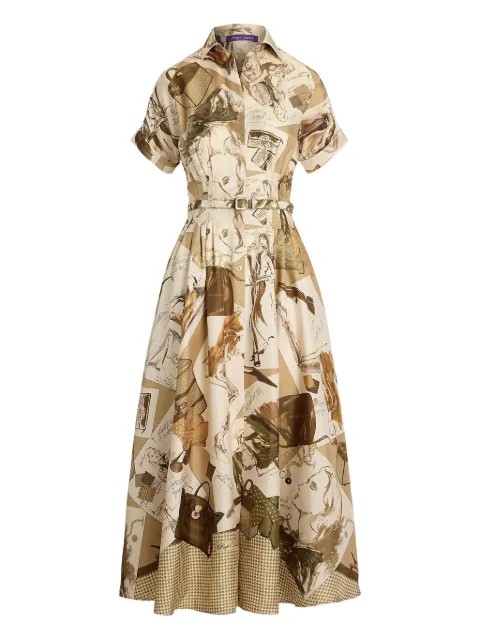 Ralph Lauren Purple Label print belted shirt dress