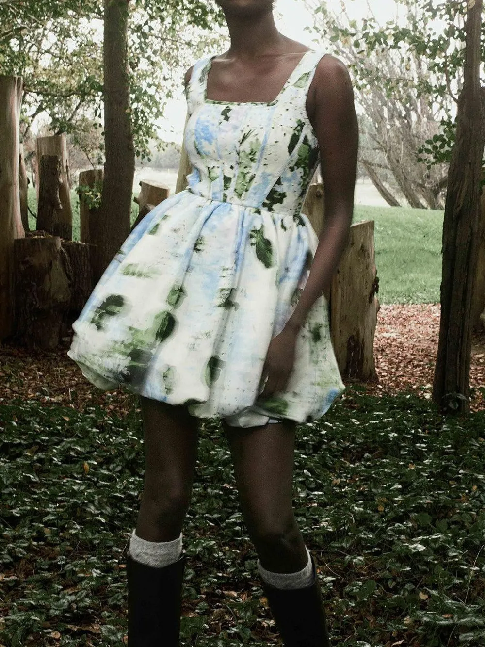 Aje Suzette mini-jurk met bloemenprint Blauw