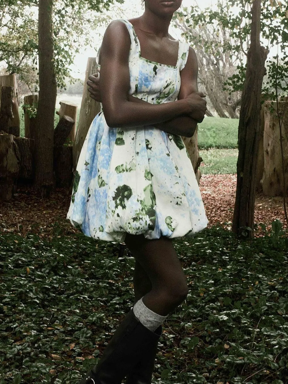 Aje Suzette mini-jurk met bloemenprint Blauw