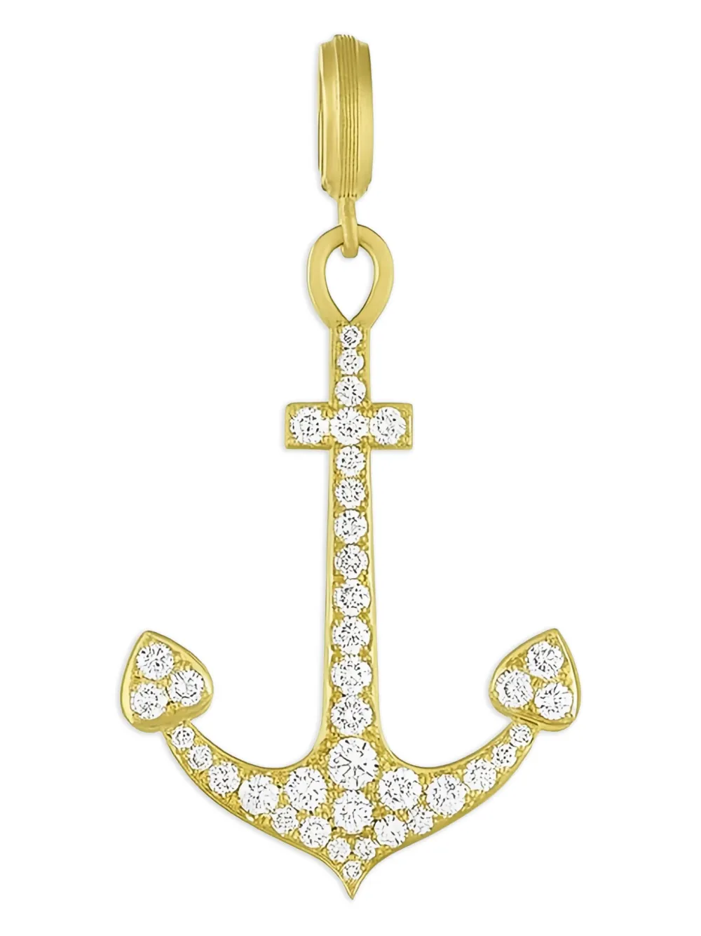 Leigh Maxwell 18k Yellow Gold Diamond Anchor Pendant In Gold