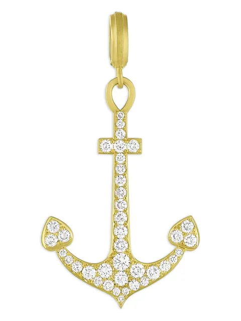 Leigh Maxwell 18K yellow gold diamond anchor pendant