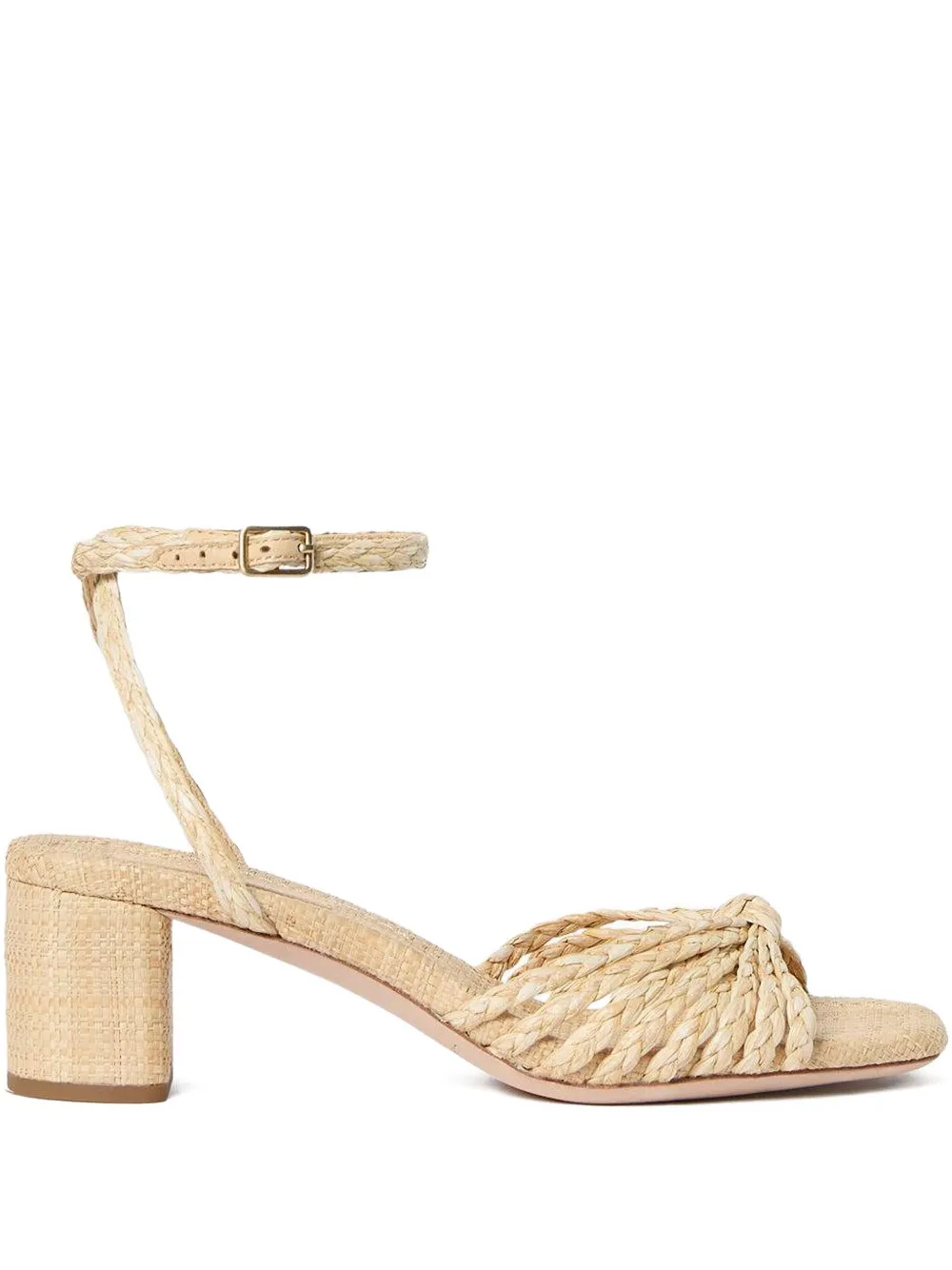 Loeffler Randall Riya 60mm sandalen met gevlochten knoop Beige