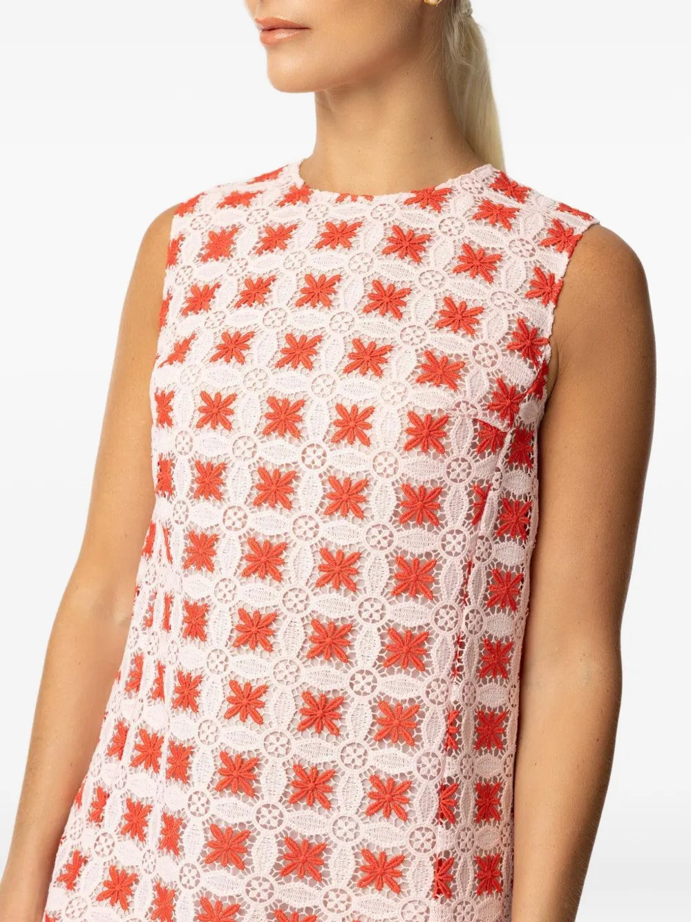 Giambattista Valli Floral-lace Mini Dress In Red