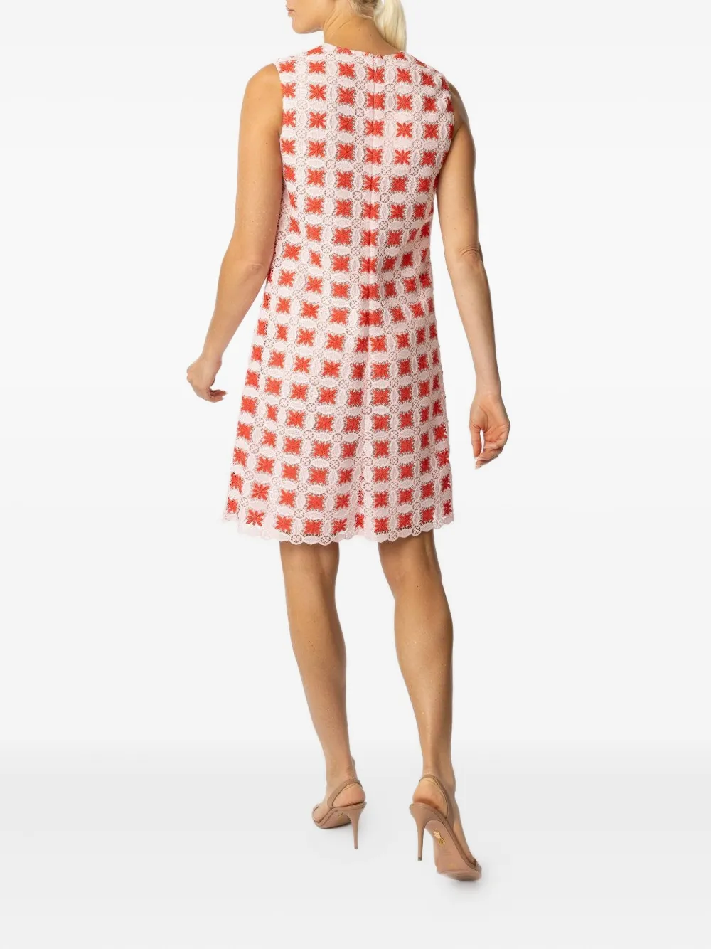 Giambattista Valli Floral-lace Mini Dress In Red