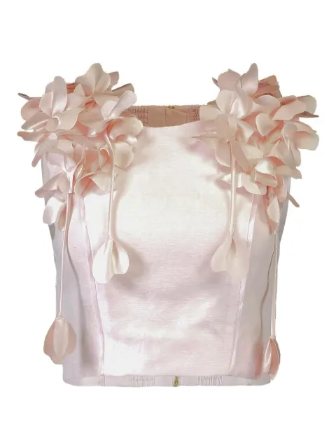 Aje Camille floral-appliqué top