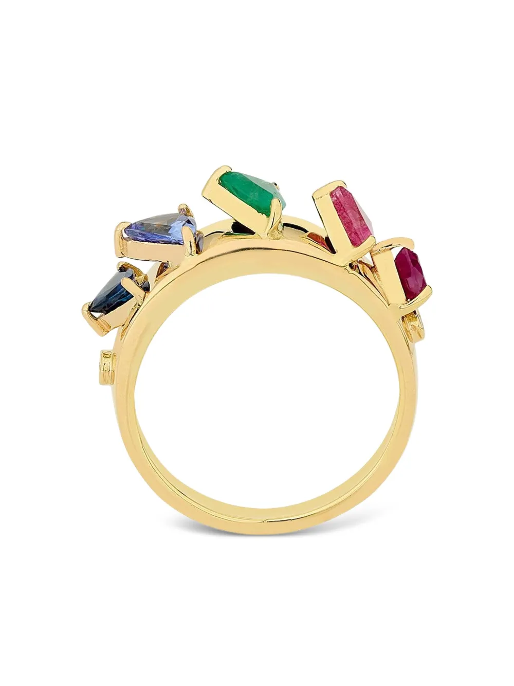 Carol Kauffmann Mandala Multi Colored Domino Ring In Gold