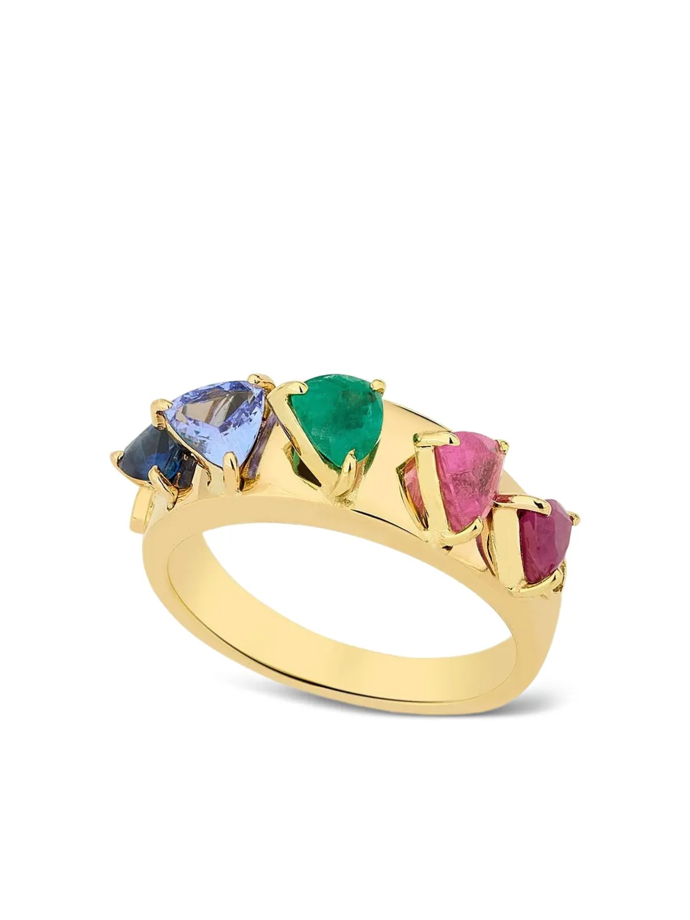 Carol Kauffmann Mandala Multi Colored Domino Ring In Gold