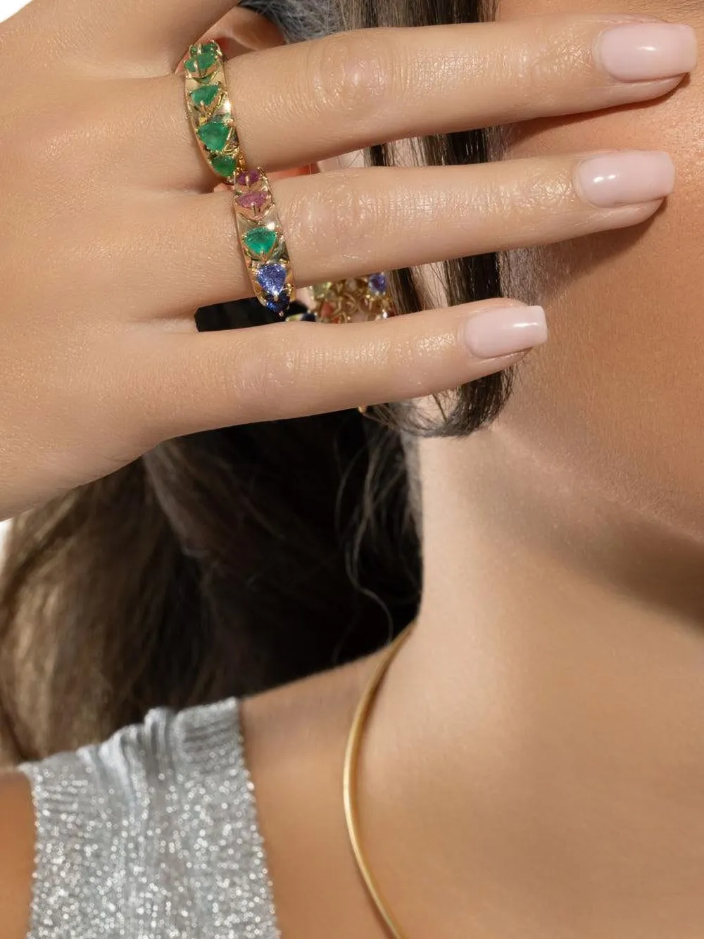 Carol Kauffmann Mandala Multi Colored Domino Ring In Gold