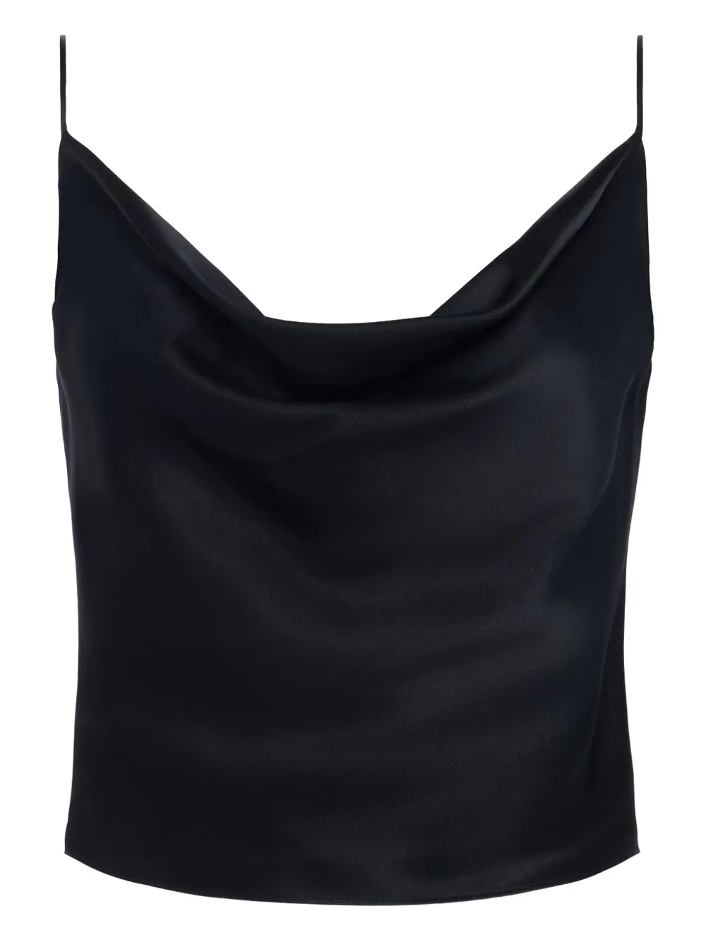 L'Agence top Calista de satén con cuello desbocado | negro | Image 1