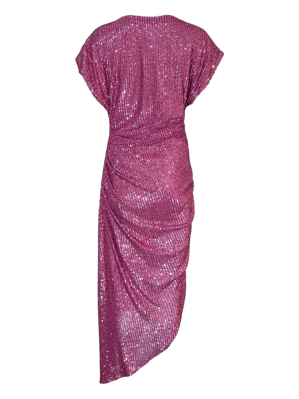 In The Mood For Love Sequin Draped Midi Dress In Purple