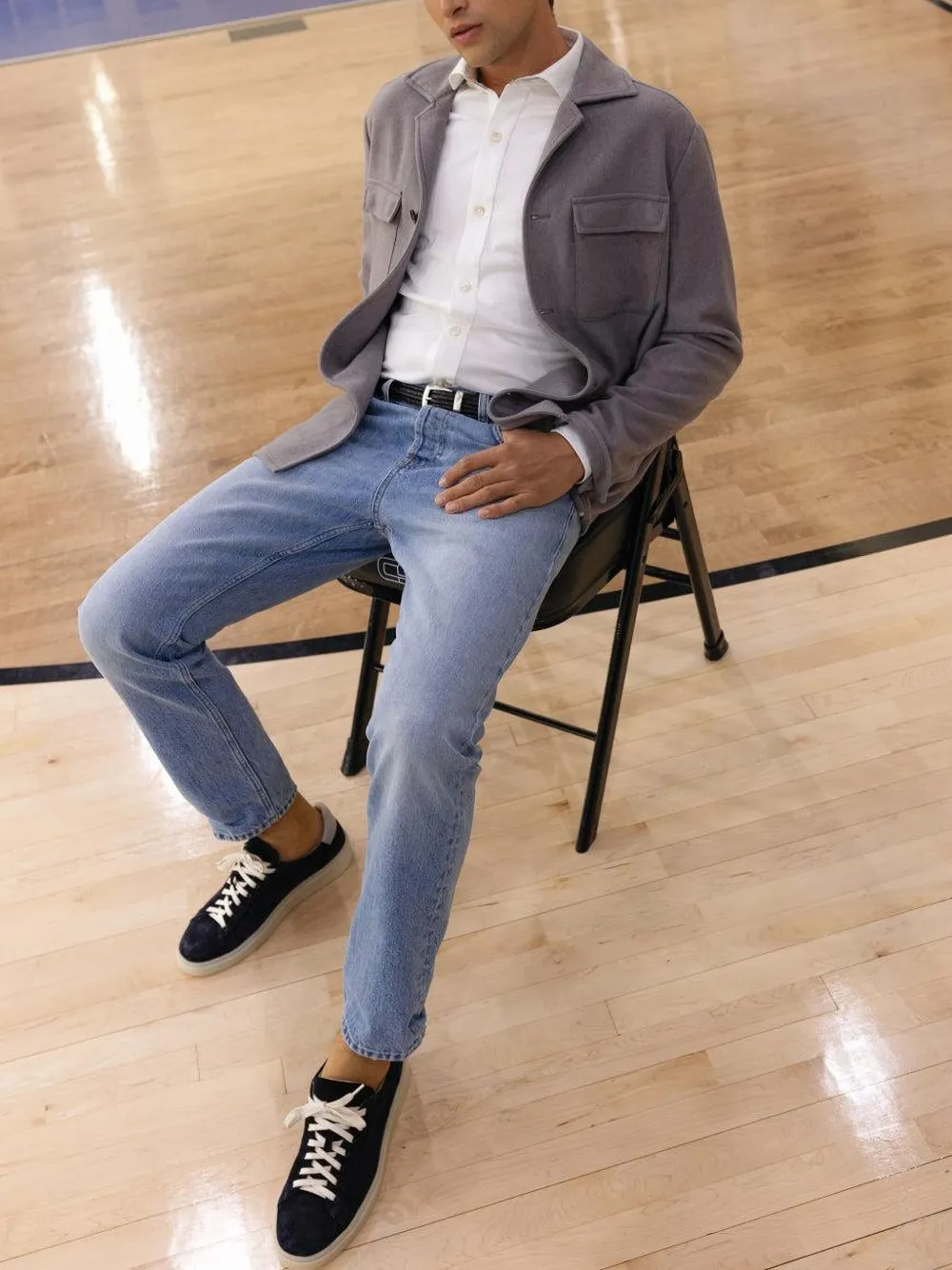 Eleventy Shirtjack met klepzak Grijs