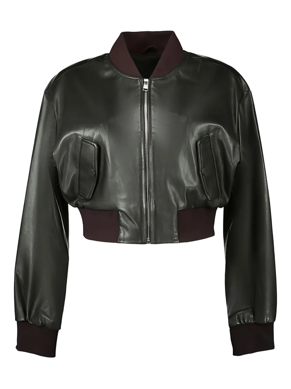 Lamarque Evelin Cropped Bomber Jacket In Green
