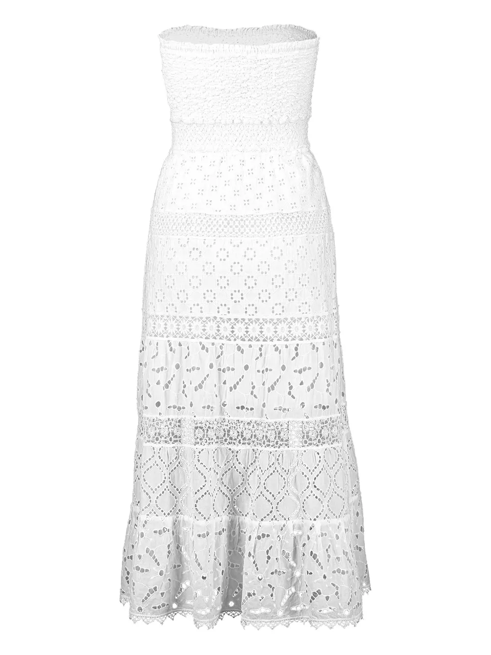 Temptation Positano Savio jurk met geborduurd ringlets - Wit