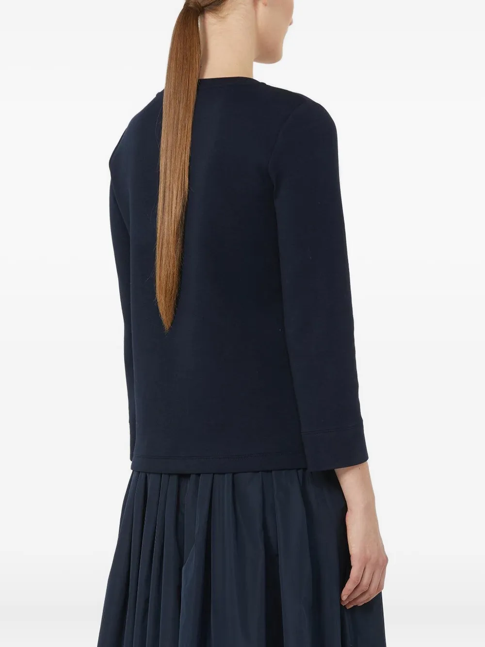 Max Mara Top met cropped mouwen en ronde hals Zwart