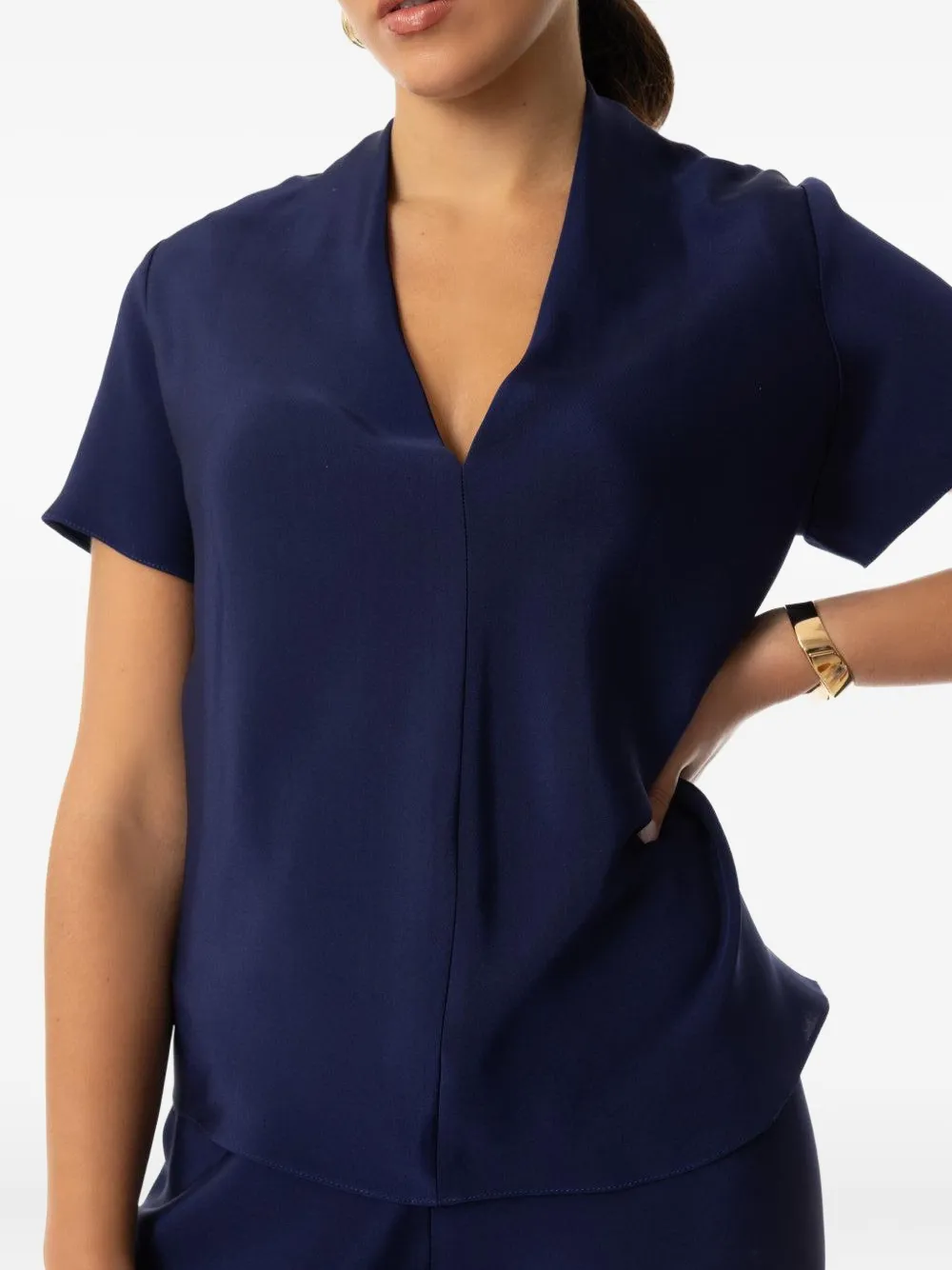 Peter Cohen Top met V-hals Blauw