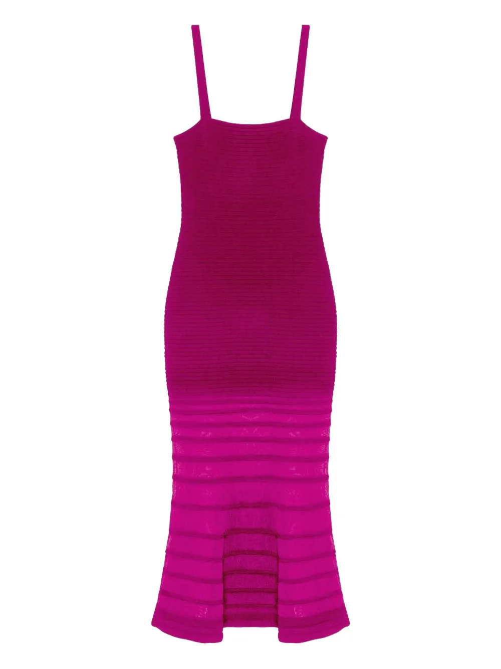 Simkhai Abito midi Vallarie a coste con orlo a coda di pesce - Rosa