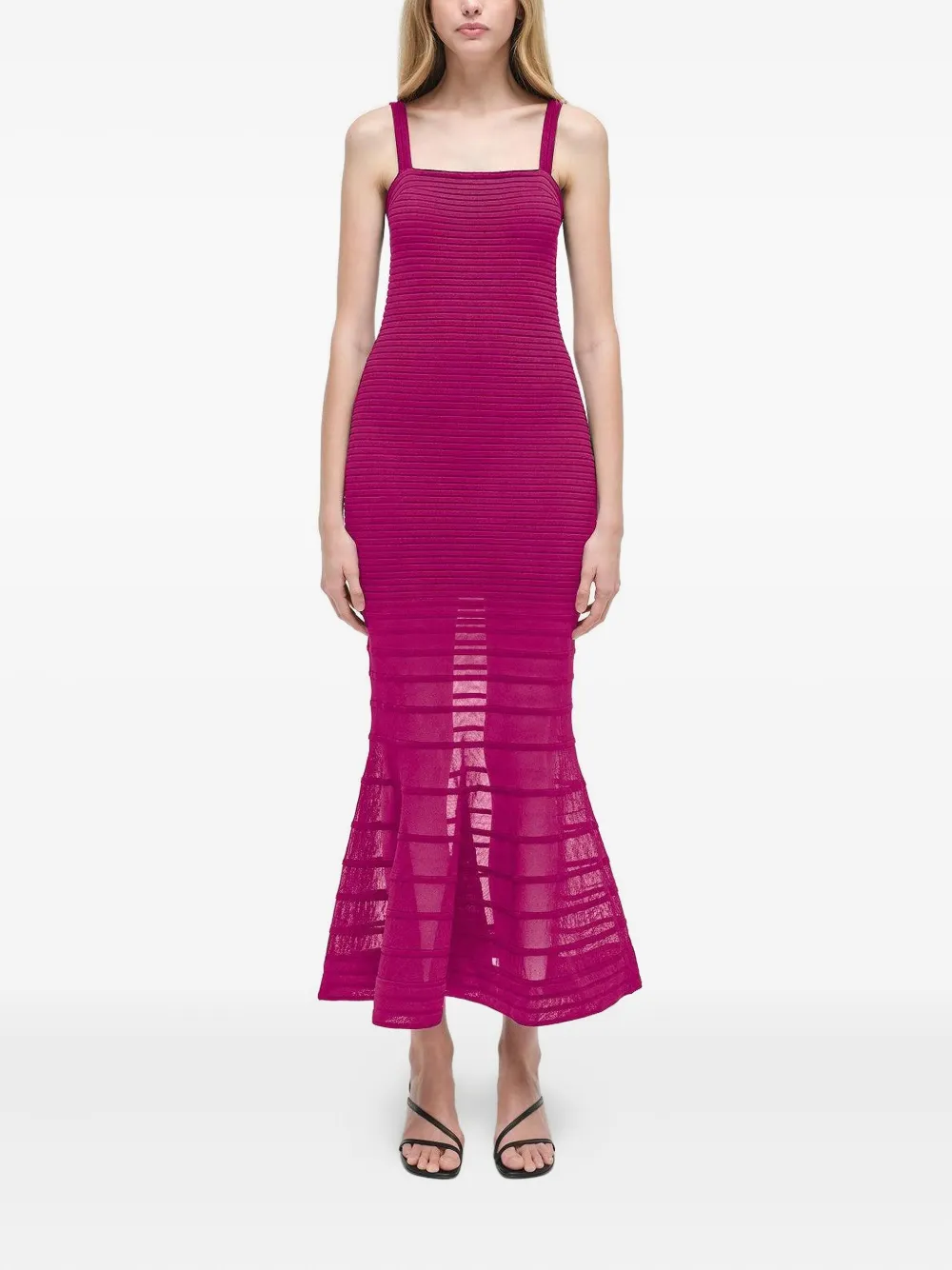 Simkhai Vallarie geribbelde midi-jurk met fishtail - Roze