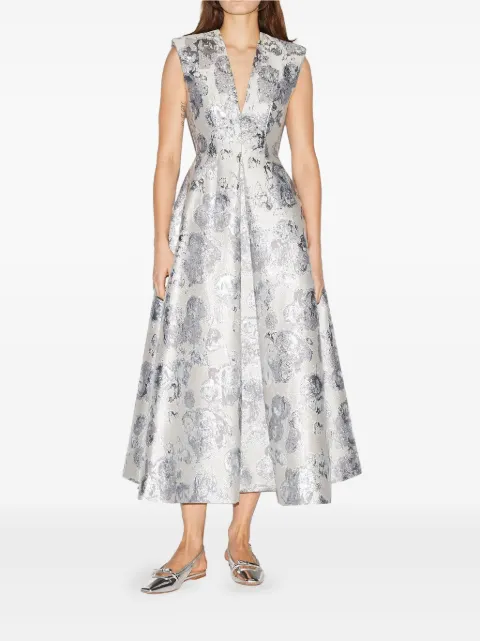 Huishan Zhang Kyle floral-print pleated midi dress