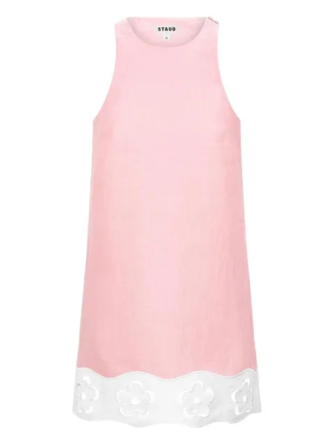 STAUD Mika flower-cut linen dress