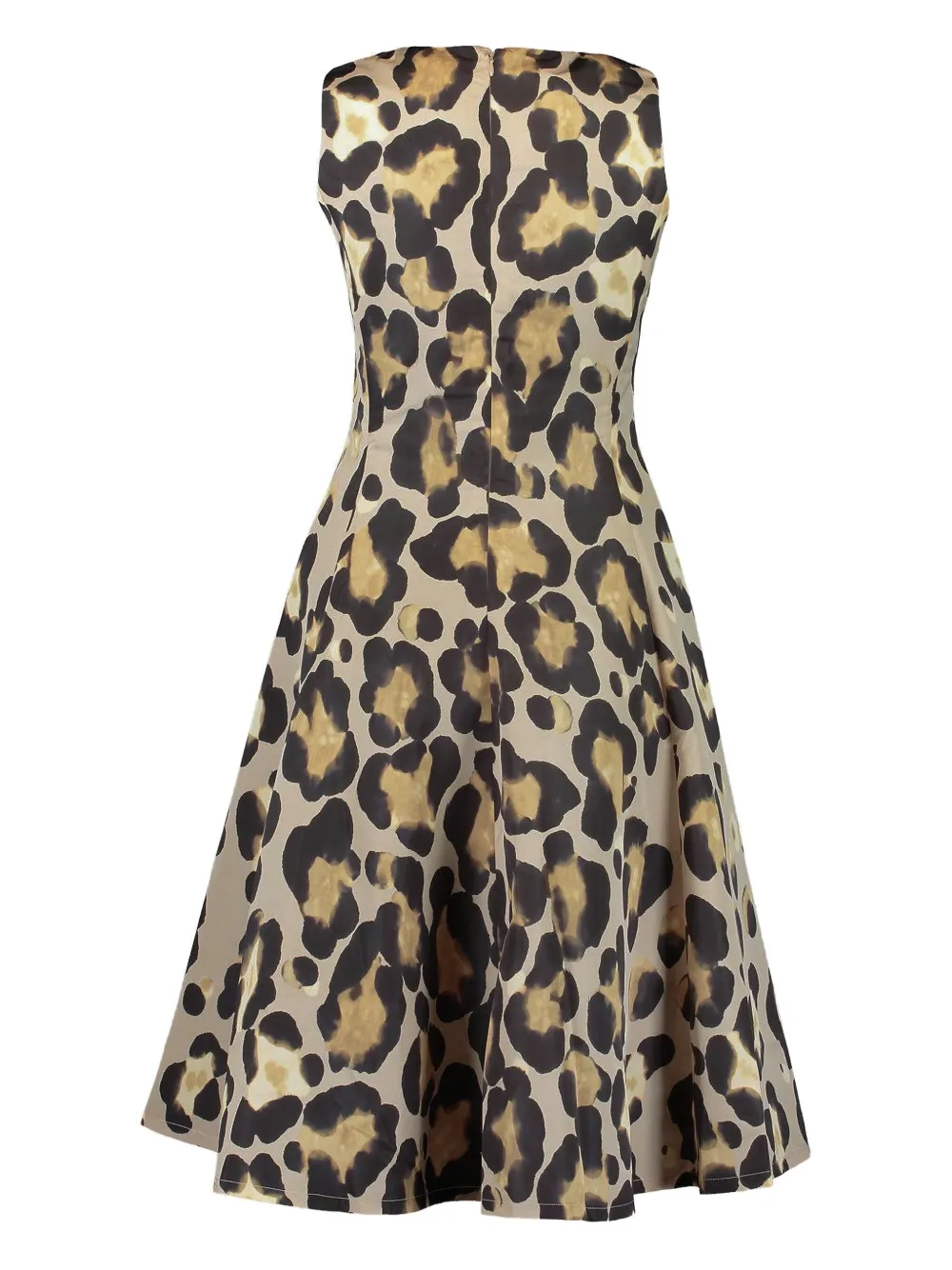 Sara Roka Mariella mouwloze jurk met dierenprint - Beige