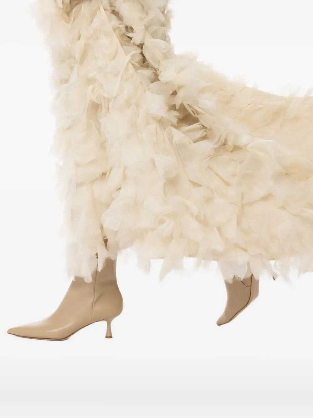 Gianvito Rossi 55mm Murray enkellaarzen met puntige neus Beige